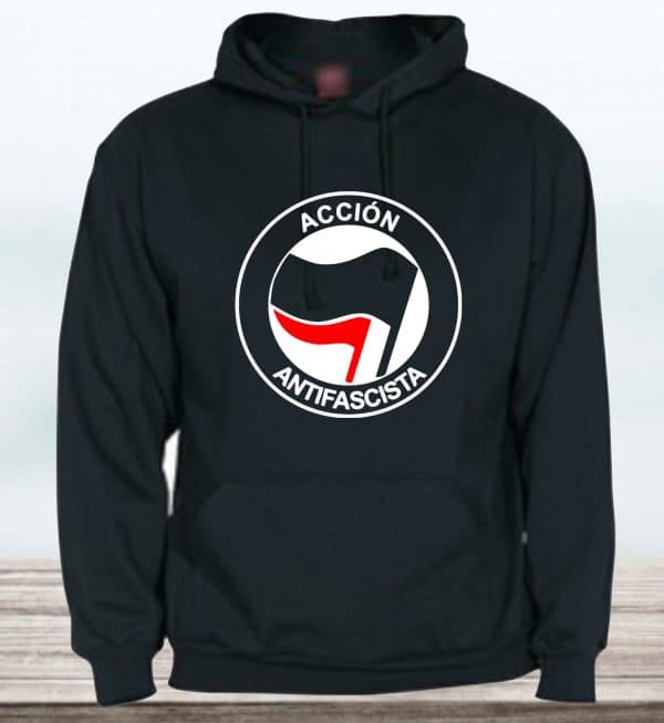 SUDADERA CON CAPUCHA ACCION ANTIFACISTA ADULTO UNISEX