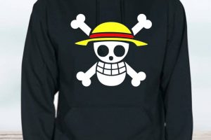 SUDADERA CON CAPUCHA ONE PIECE CALAVERA ADULTO UNISEX