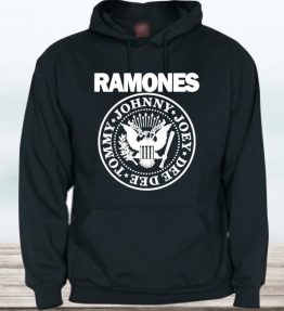 SUDADERA CON CAPUCHA RAMONES UNICOLOR ADULTO UNISEX